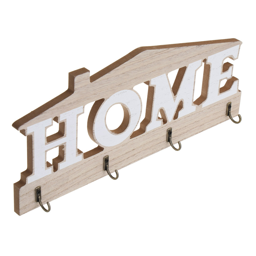 Ключница открытого типа HOME на 4 крючка, 29,5x12,5 см, МДФ