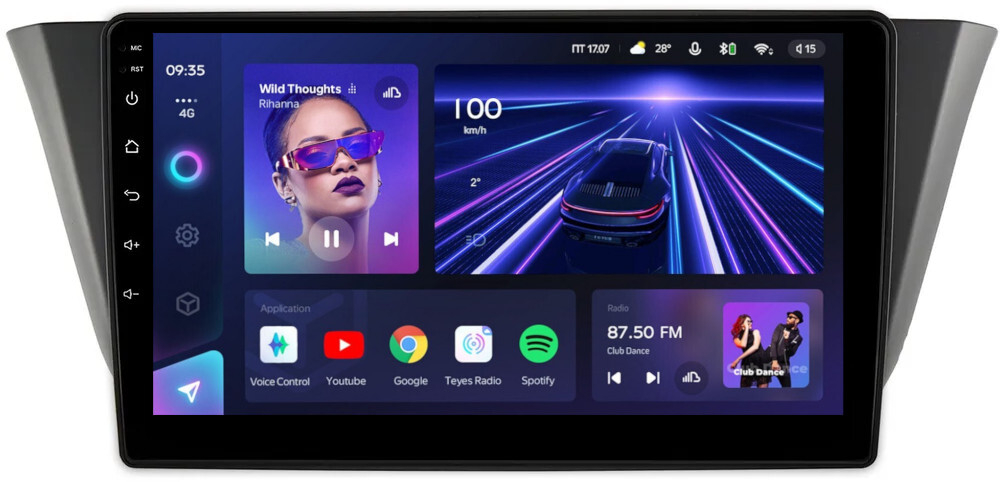 Магнитола для Iveco Daily 3 2014+ (рамка гладкая) - Teyes CC3 монитор 9" QLED на Android 10, ТОП процессор, 4Гб+32Гб, CarPlay, 4G SIM-слот