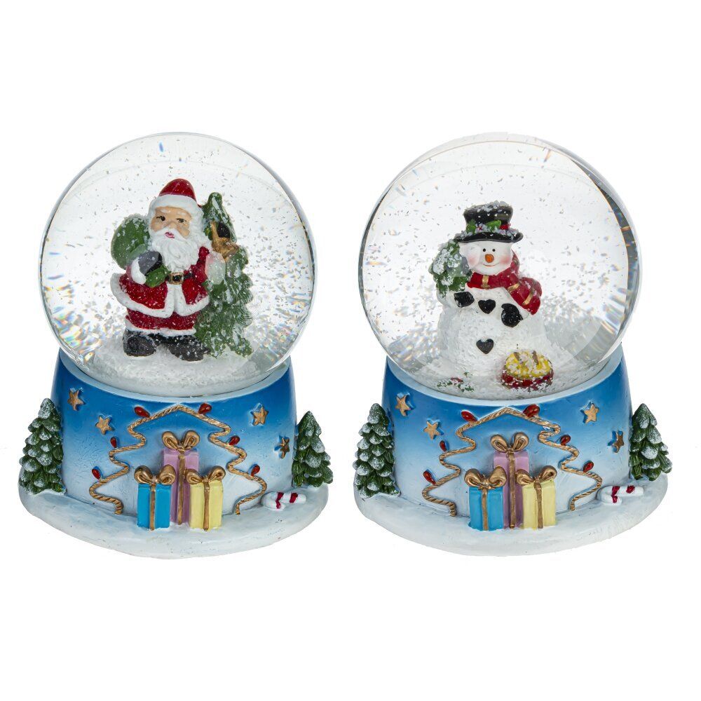 GAEM Фигурка декор в стекл шаре "Дед Мороз/Снеговик", D 7 см, L8,5 W8 H9 см, 2в.