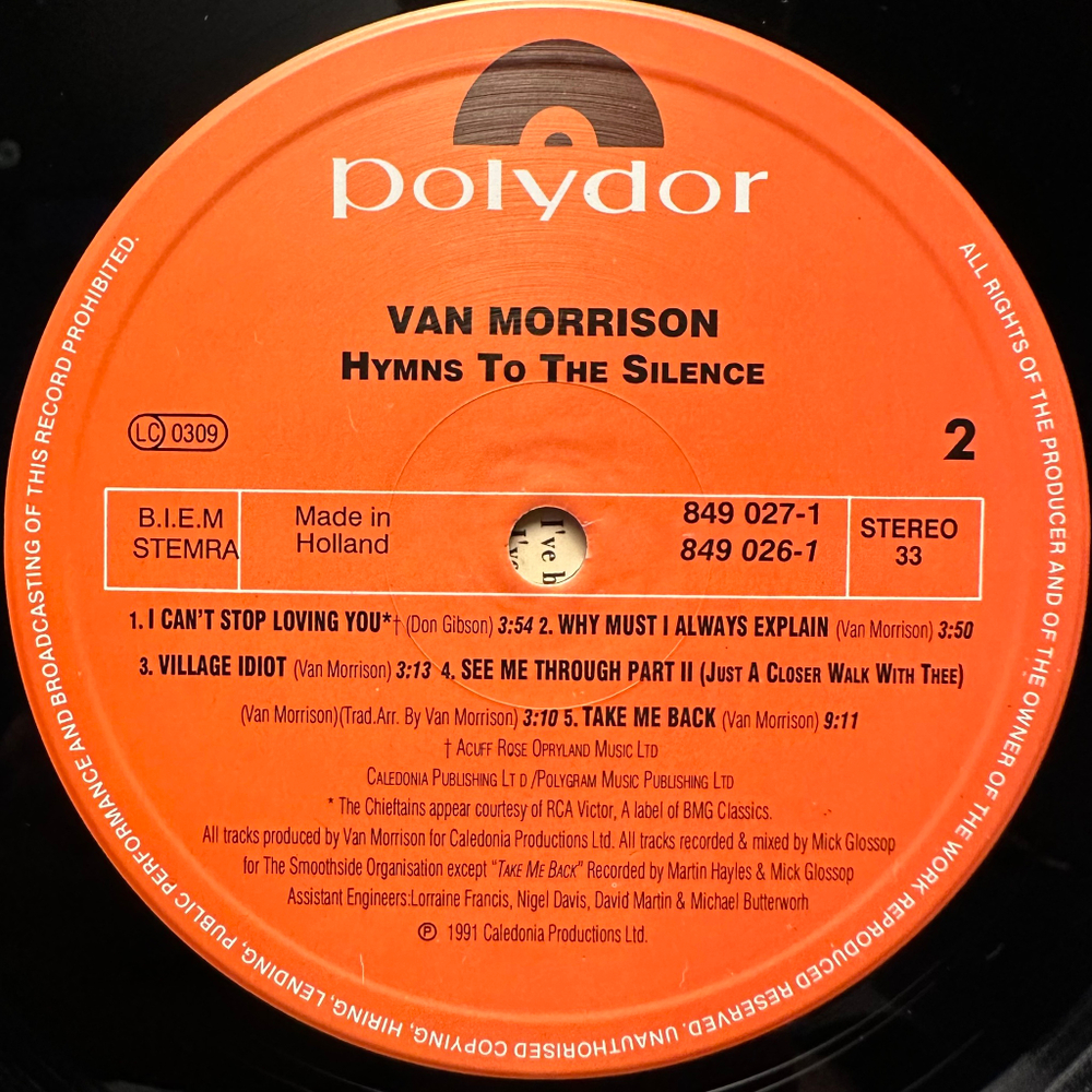 Van Morrison - Hymns To The Silence 2LP (Голландия 1991г.)