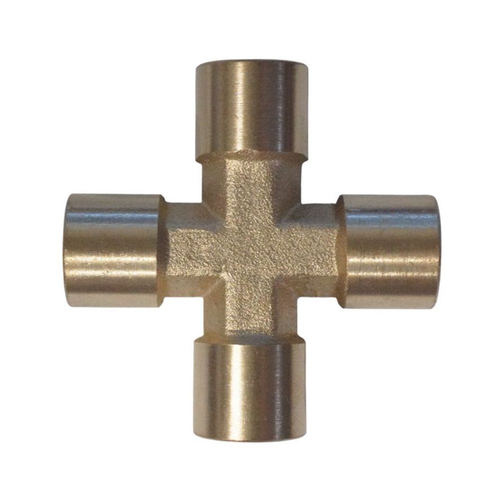 WDK-24FFB Фитинг X - образный, резъба 1/4" PT, F-F-F-F (внутренний), латунь