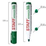 Маркер стираемый для белой доски ЗЕЛЕНЫЙ, STAFF "Manager", 5 мм, с клипом, 151494