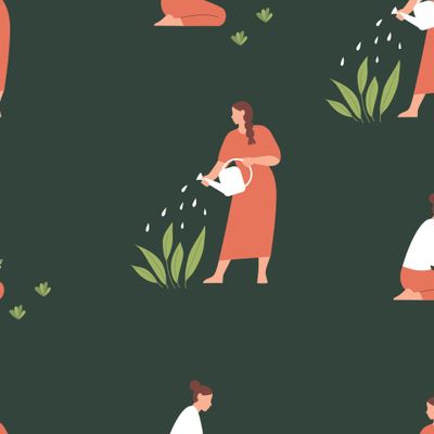 Девушки в саду