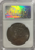 США 1 доллар (dollar) 1972 D "Эйзенхауэр" в слабе DNC (MS64)