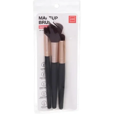 Кисти для макияжа 3шт «ДИ МАРКО», цвет черный, 7,5*20/15,5см