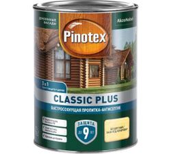 Пропитка декоративная для защиты древесины Pinotex Classic Plus 3 в 1 база CLR 0,9 л.