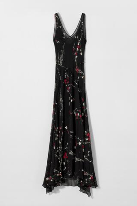 ZARA X KATE MOSS ШЕЛКОВОЕ ПЛАТЬЕ С ПРИНТОМ, РАЗНОЦВЕТНЫЙ