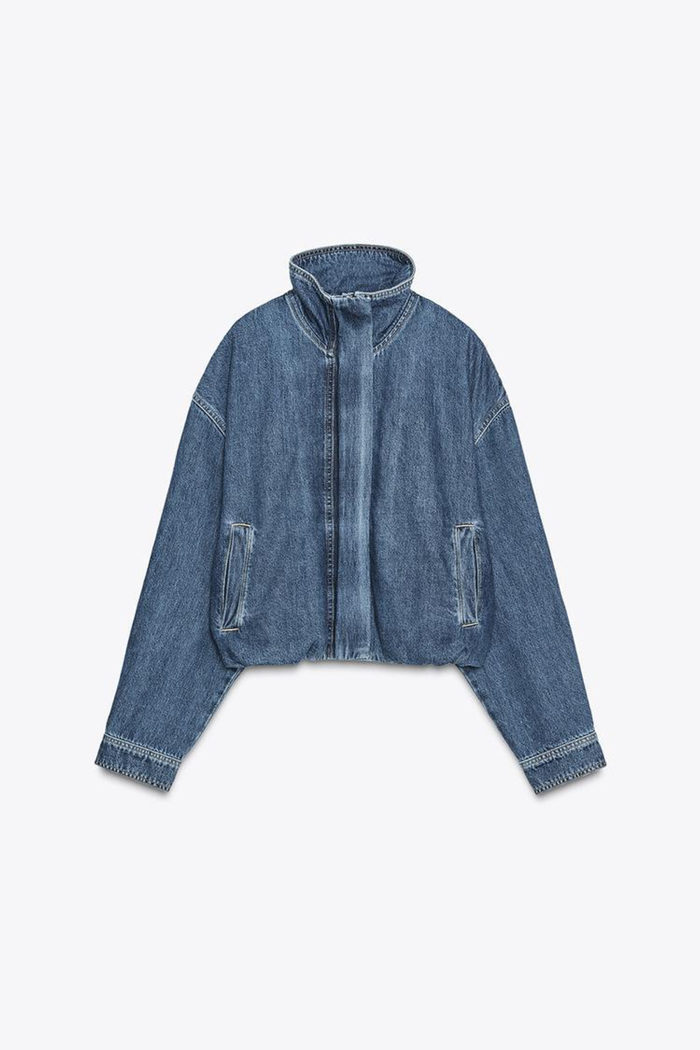 ZARA ДЖИНСОВАЯ КУРТКА TRF, СИНИЙ