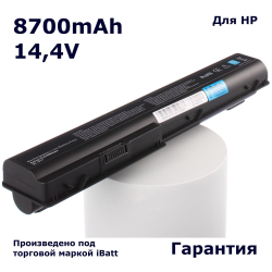 Аккумулятор iBatt 8700mAh, для HP- Pavilion dv7-3079wm dv7-3140er dv7-3186cl dv7-1060eo dv7-1145eg dv7-1210ed