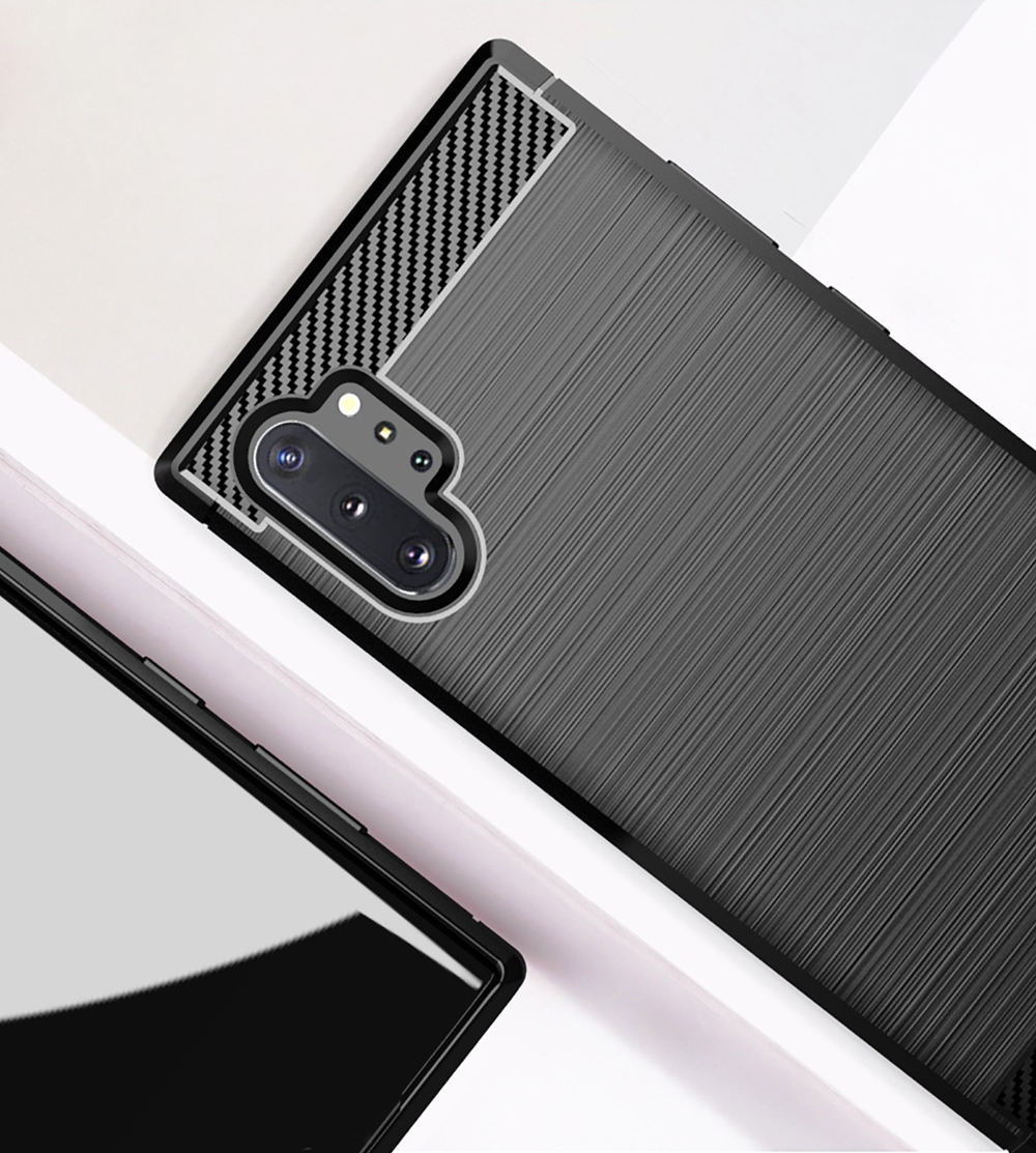 Чехол для Samsung Galaxy Note 10+ цвет Black (черный), серия Carbon от Caseport