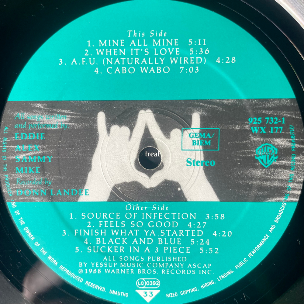 Van Halen ‎– OU812 (Европа 1988г.)