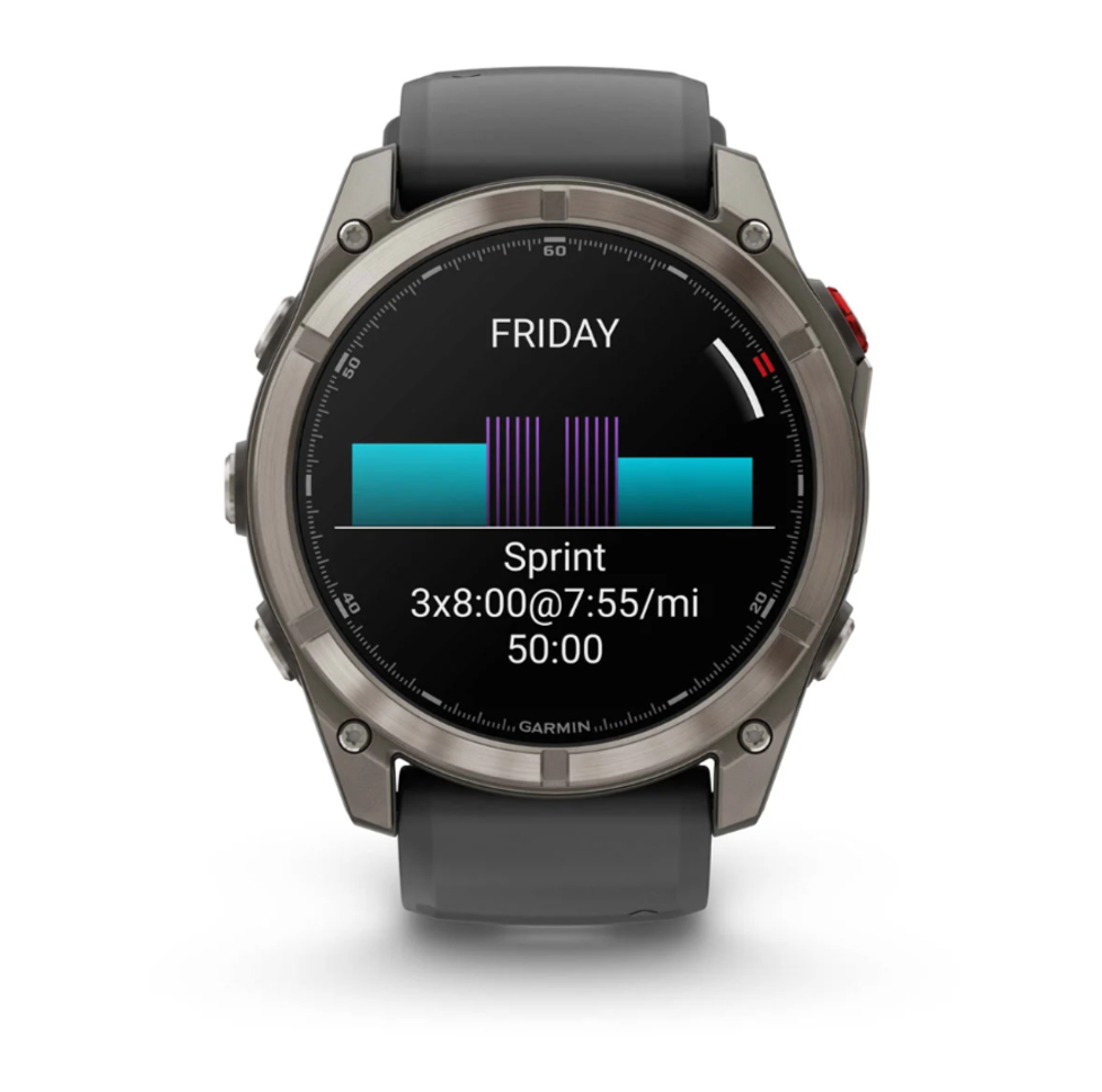 GARMIN Fenix 8 Pro 51mm Amoled Sapphire Lens Tinanium With Graphite/Black Silicone Band
