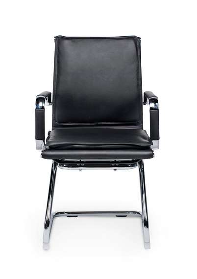 Кресло офисное Норден / Харман CF только Москва / УЦЕНКА  (black) хром / черная экокожа