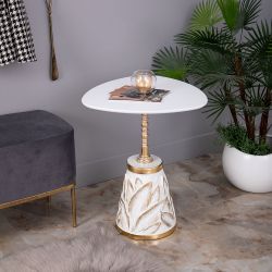 Столик декоративный Арт Leaves Gold Белый