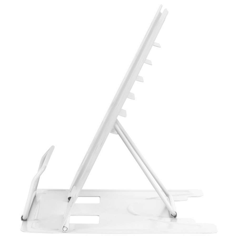 Подставка для книг и учебников BRAUBERG White регулируемый угол наклона металл (2 штуки в упаковке)