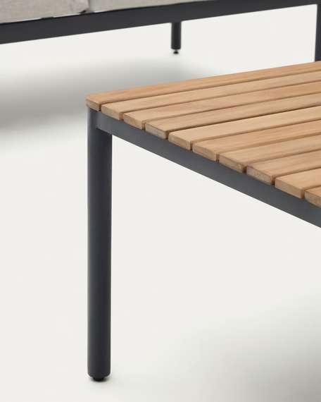 Комплект уличной мебели Aiguafreda из алюминия и акации, диван, 2 стула, столик