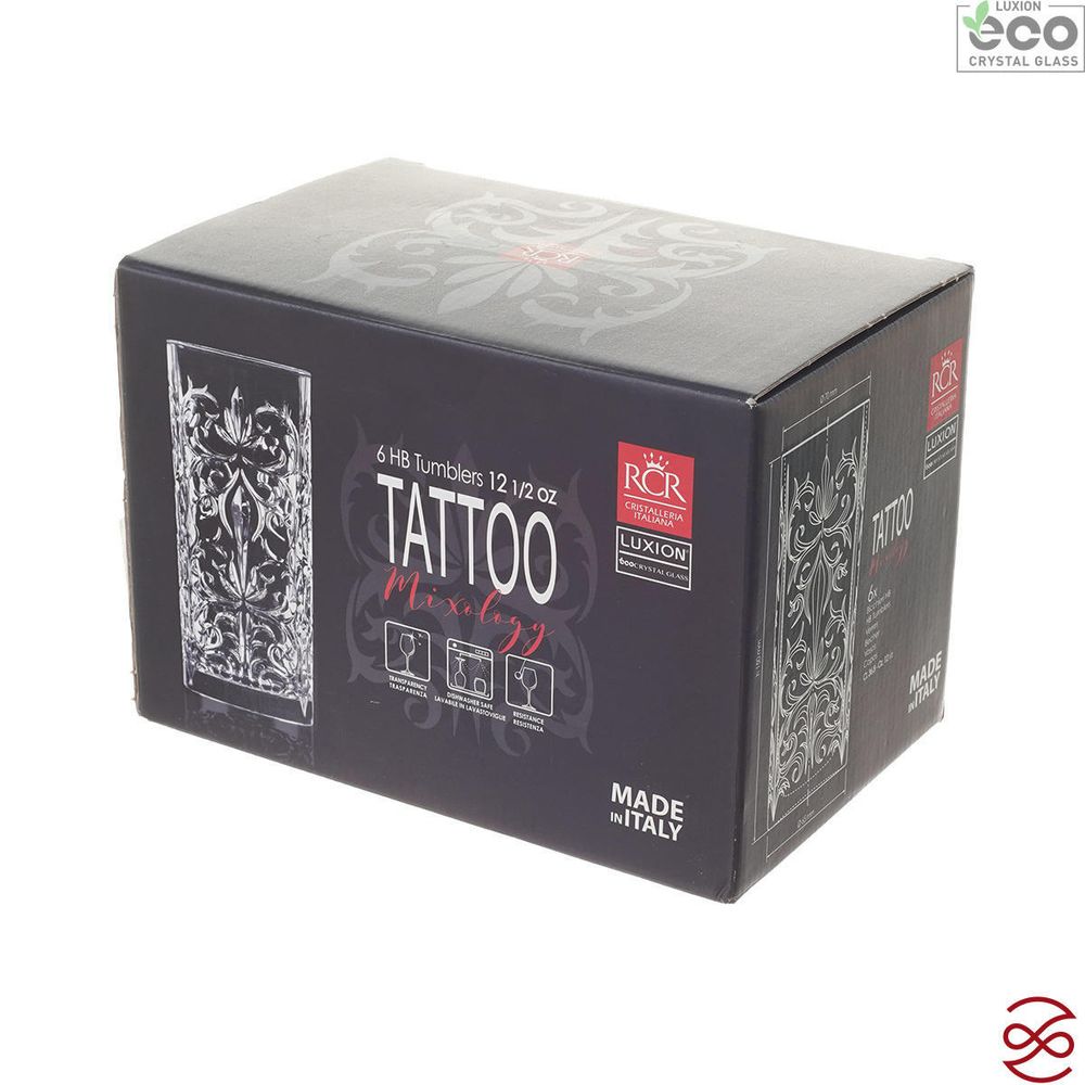 Набор стаканов для воды RCR Tattoo 370 мл (6 шт)