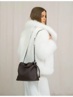 Сумка мешок через плечо средняя натуральная кожа