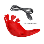 Красное эрекционное кольцо с вибрацией Ruben