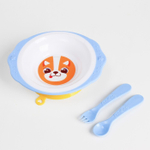 7310960 Набор  детской посуды «Корги», тарелка на присоске 250мл, вилка, ложка