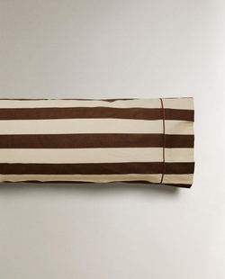 ZARA HOME НАВОЛОЧКА В ПОЛОСКУ, КОРИЧНЕВЫЙ