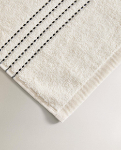 Zara Home - Банное полотенце с контрастной строчкой, белый, 90х150 см