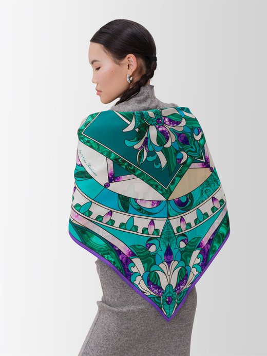 Платок «Каменный цветок» 100% шёлк