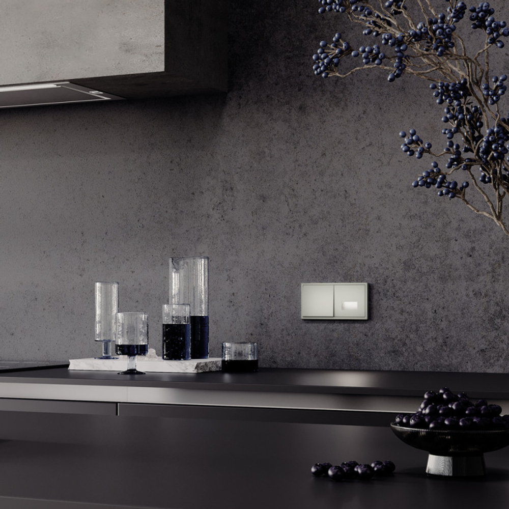 Перекрестный переключатель встраиваемый VOLTUM S70 одноклавишный 10А, (шелк)