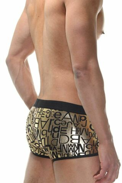 Мужские золотистые трусы-боксеры с принтом (Размер: XL) (Цвет: золотистый)