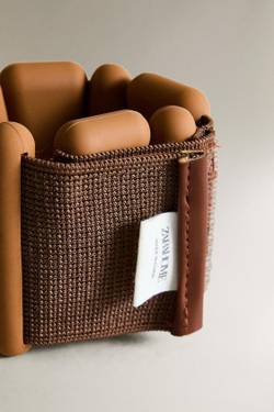 ZARA HOME НАБОР СПОРТИВНЫХ БРАСЛЕТОВ И НАПУЛЬСНИКОВ С УТЯЖЕЛИТЕЛЯМИ (2 ШТ.), КОРИЧНЕВЫЙ