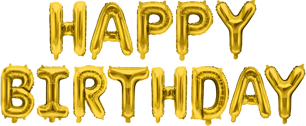 Набор шаров-букв (16''/41 см) Мини-Надпись "Happy Birthday", Золото