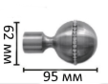 Наконечники "Шар со стразами Ост" для кованых карнизов d25 мм, цвет хром