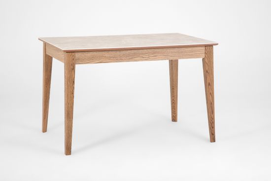 Стол Франк-М (дуб/нога венге/столешница керамика черный мрамор)