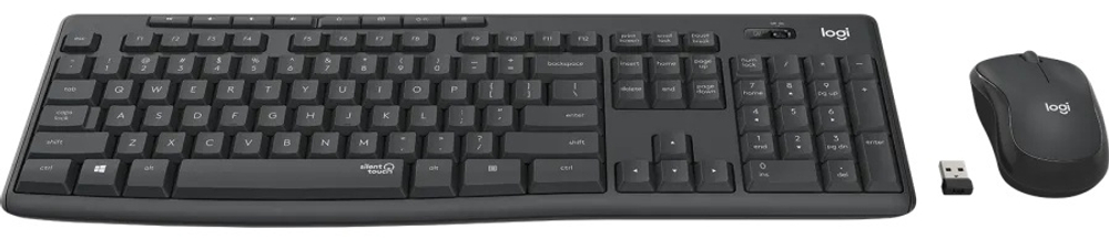 Клавиатура Logitech Silent Wireless Combo MK295 черный + мышь