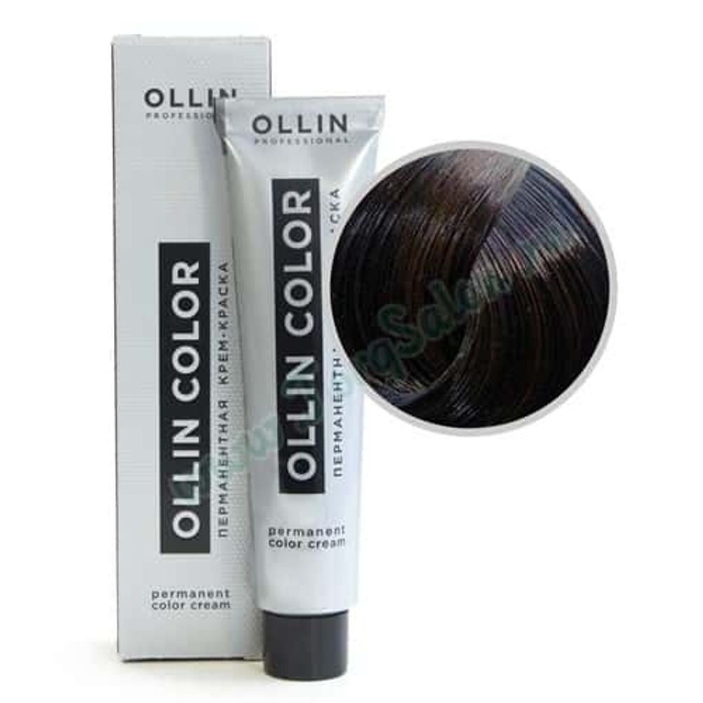 Крем краска для волос перманентная Ollin Color «Шатен» 4/0