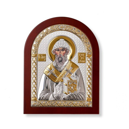 Спиридон, икона арочная, красное дерево, 86х112