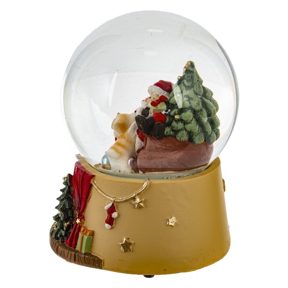 GAEM Фигурка декоративная "Дед Мороз" в стекл шаре (муз), D 10 см, L10 W10 H14 см