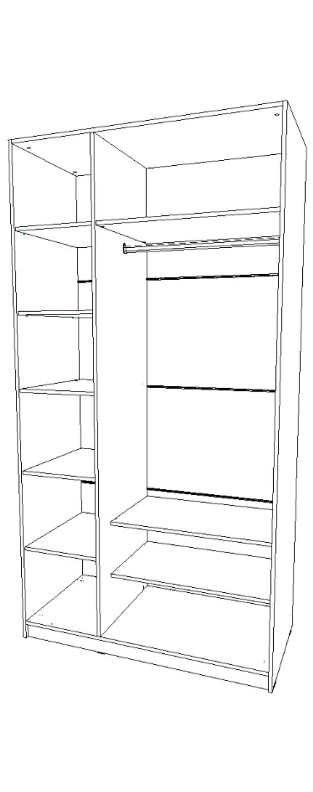 шкаф трёх створчатый 600×1200×2300 правый Вектор+