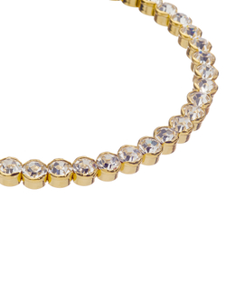 Колье чокер жесткая основа, крупные круглые камни, золото