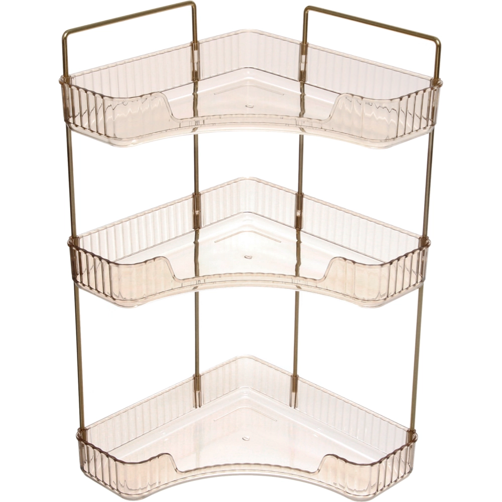 Полка для ванны угловая тройная «Фреш»бежевая 25,7х44,5х25,7см