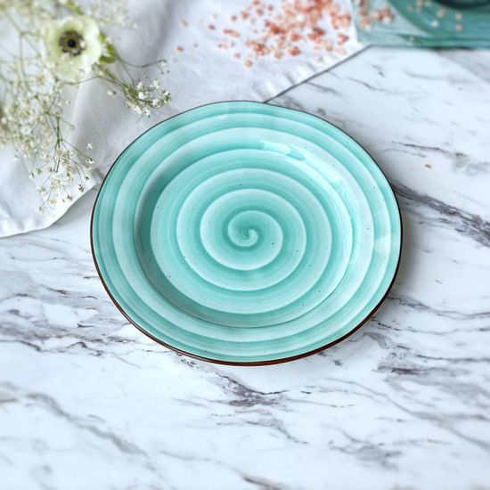 Тарелка Aqua 22,5 см, ручная работа, фарфор