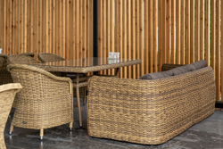 "Кальяри" диван из искусственного ротанга (гиацинт) трехместный, цвет соломенный