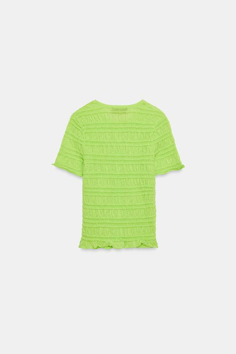 ZARA КАРДИГАН ВЯЗКА "СОТЫ", ЛАЙМОВЫЙ