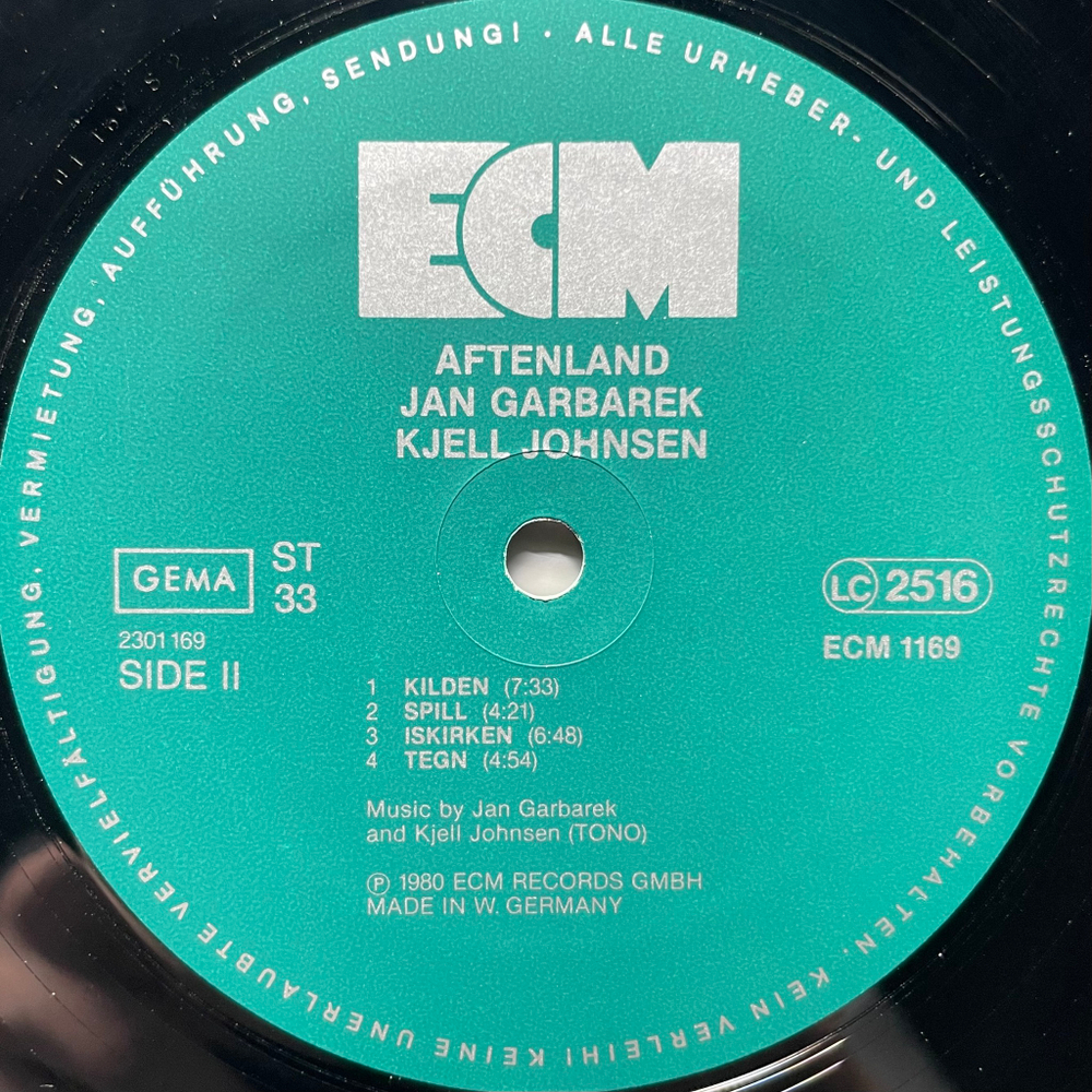 Jan Garbarek, Kjell Johnsen ‎– Aftenland (Германия 1980г.) ECM