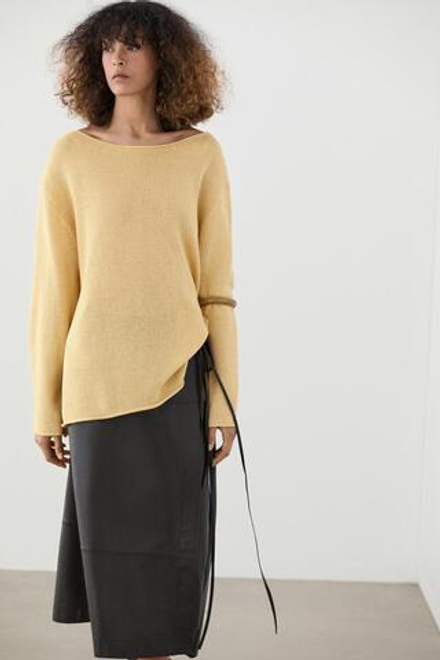 Massimo Dutti Свитер из 100% мерсеризованного хлопка, золотой