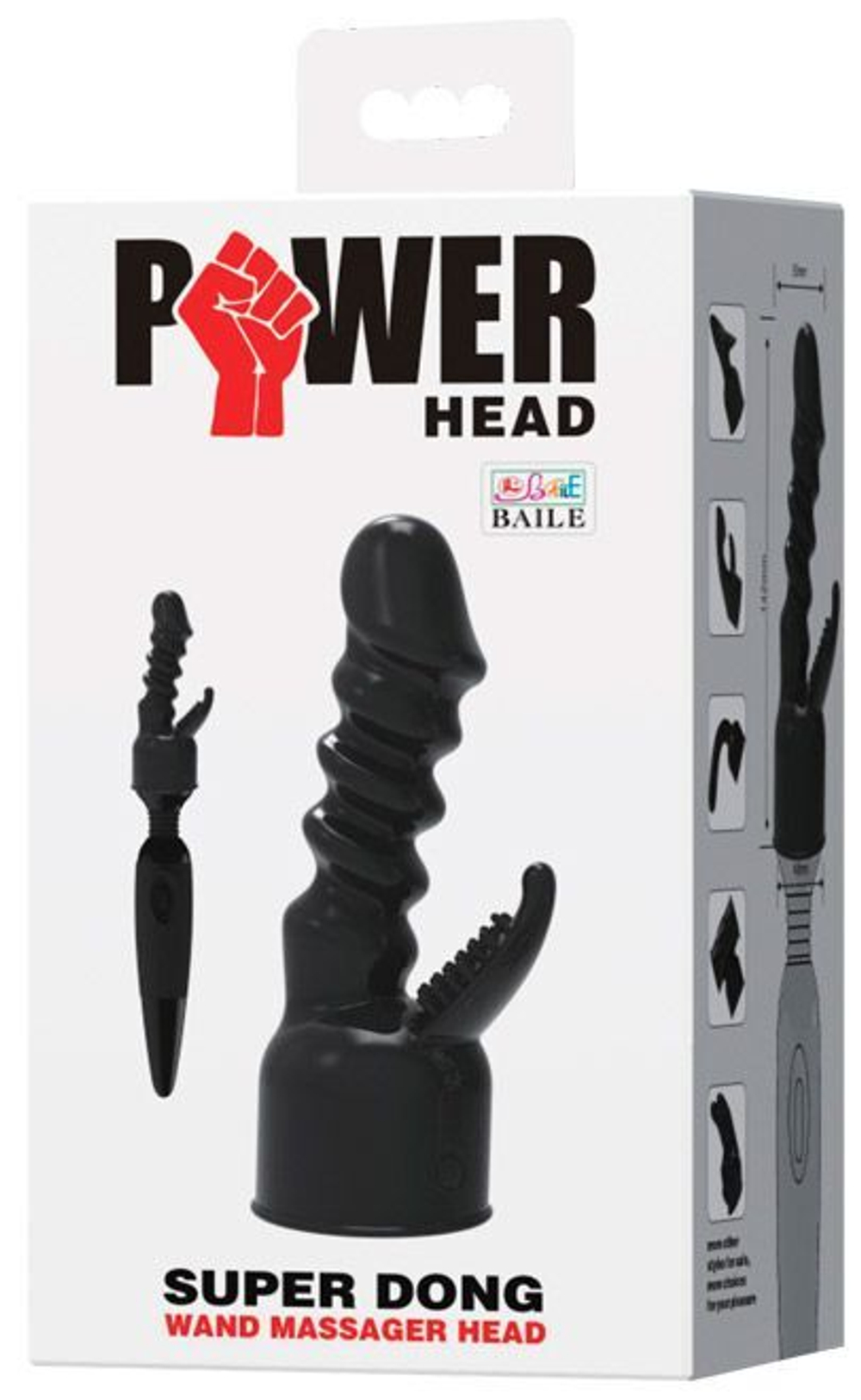 Чёрная насадка на вибромассажёр для клиторально-вагинального массажа (Цвет: черный)