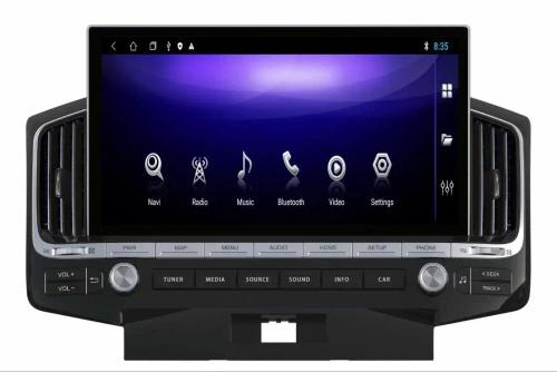 Магнитола для Toyota Land Cruiser 200 2007-2015 (экран климата внизу) - Kuberg KP-T1301 монитор 13.3" на Android 10, Быстрая, CarPlay, 4G SIM-слот