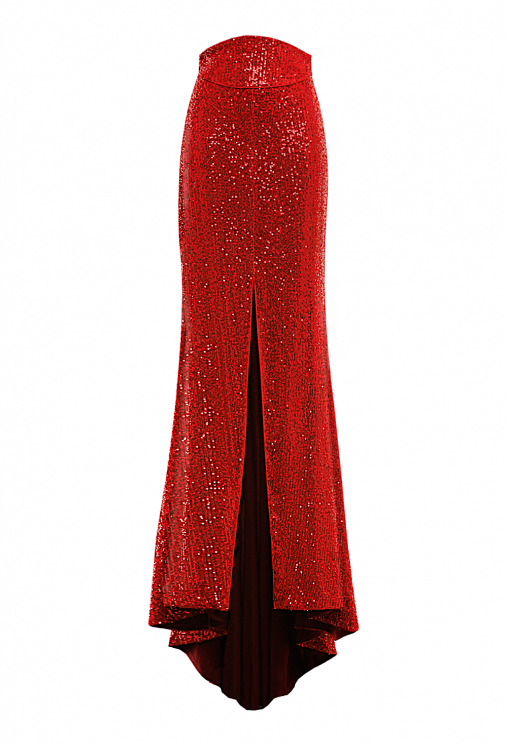 Юбка "в пол", ткань с пайетками красная 16-02-24 SS