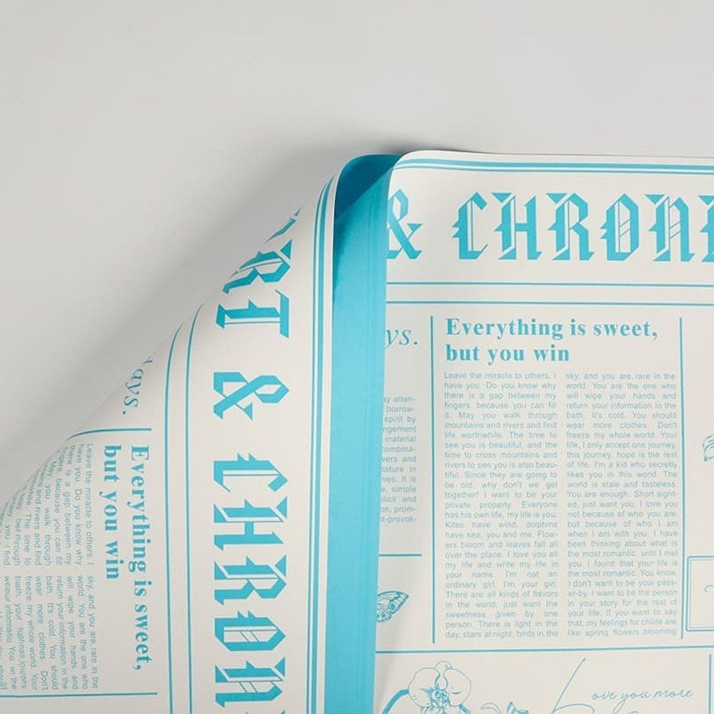 Пленка &quot;Ботаника&quot; 58см*10м ГОЛУБОЙ