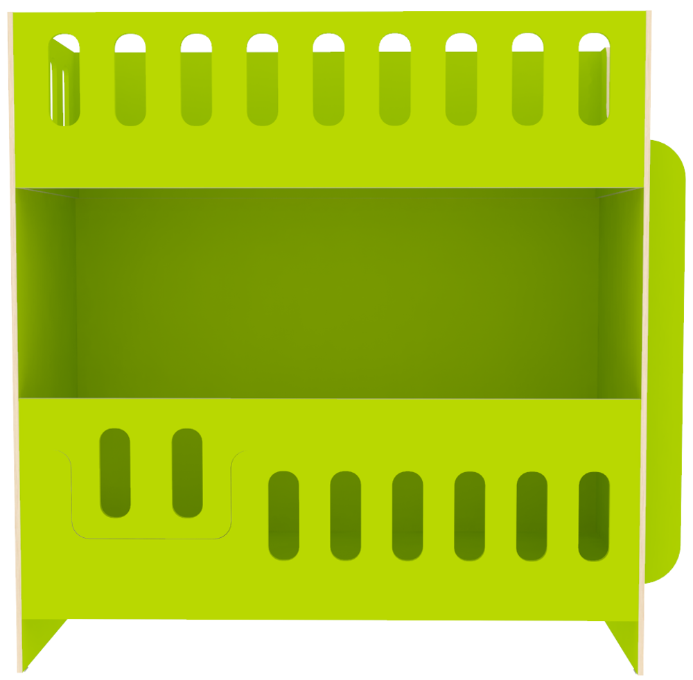 Двухъярусная кровать КарИВи cо сплошным бортом ДС-260 80x160 Лайм